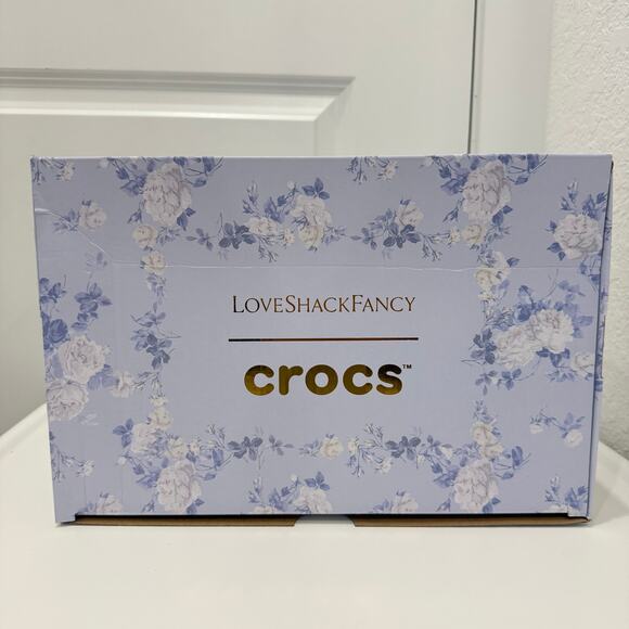 LoveShackFancy x Crocs Classic Clog - Mineral Blue Floral Print Size 7 NWT - Picture 5 of 9